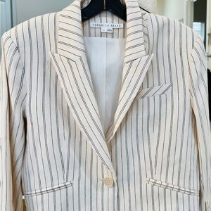 Veronica Beard Women's Pinstripe Blazer in Cream and Black